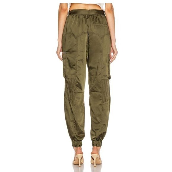 RETROFÊTE Mia bomber jacket & Kira jogger satin set Army Green - Picture 6 of 16